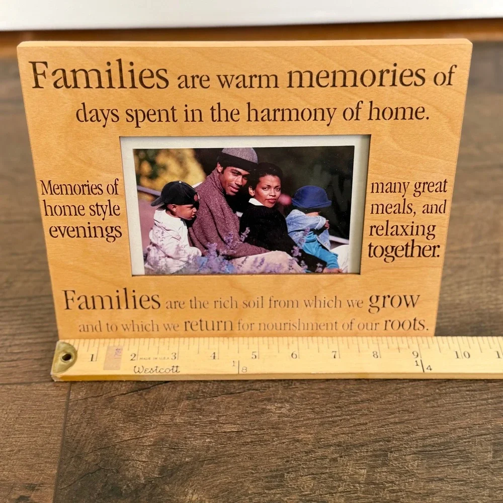 TRB Natural Wood 4x6 Picture Frame Inspirational Quote Family